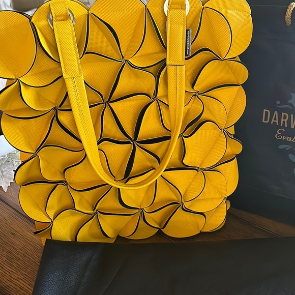 Yellow shoulder handbag. Purchased in Koblenz ,Germany from Darwin’s Daughter - Picture 1 of 6